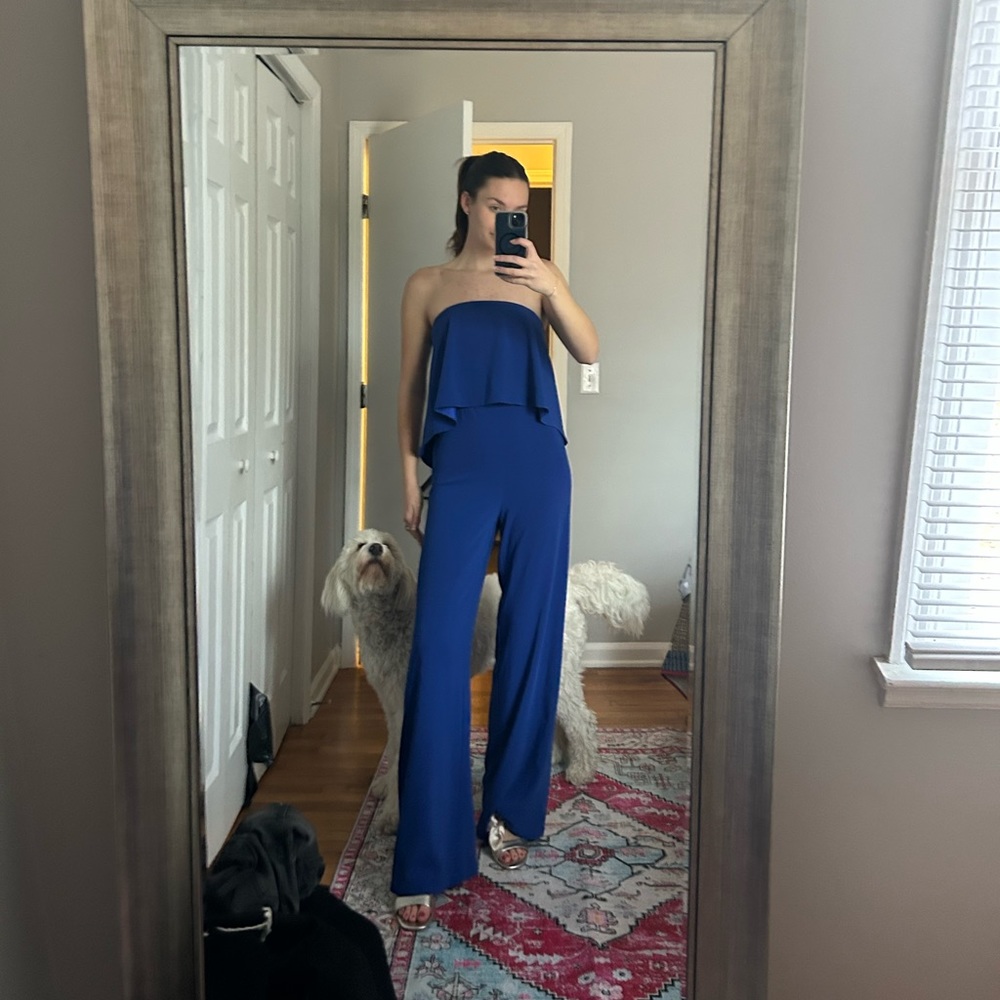 Strapless Royal Blue Jumpsuit
